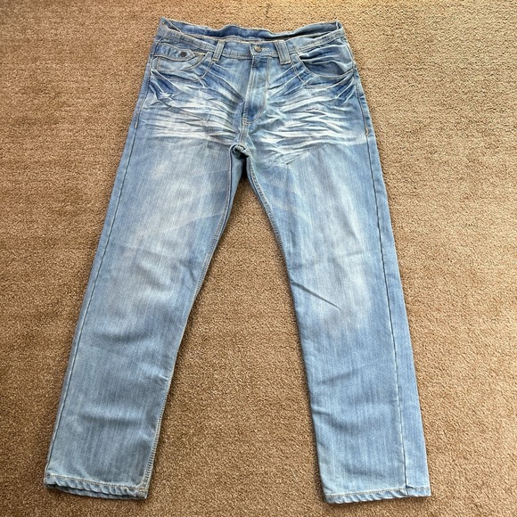 Vintage Joan‎ Craig Distressed Washed Blue Jeans Size 36x32 Embroidered Logo - Picture 1 of 12